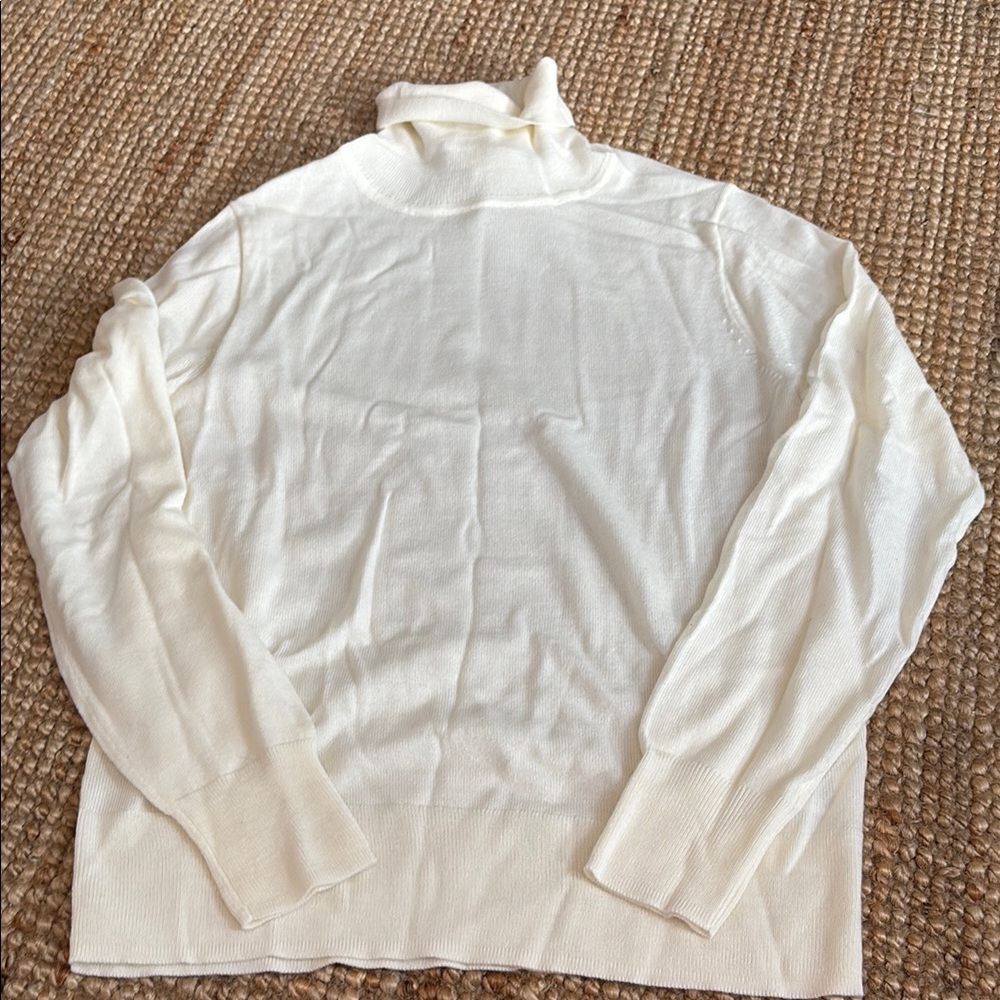 J. Crew Cream Cowl Turtleneck Sweater